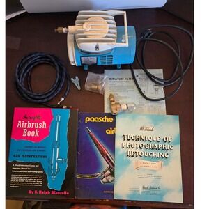 Badger 180-11 Oilless Compressor 100XF Airbrush Kit with Instructional Books